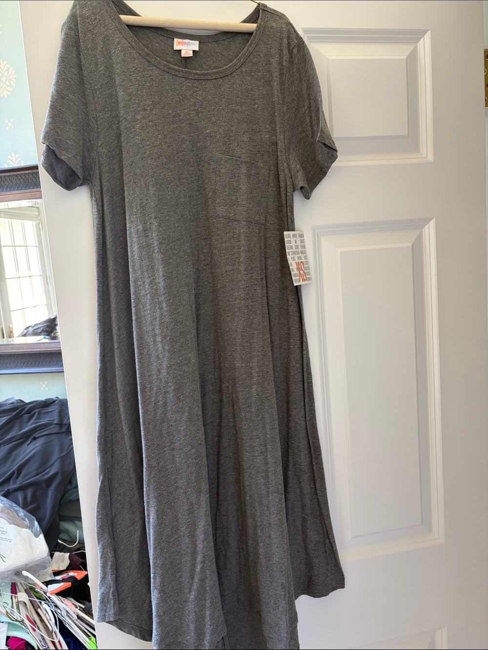 LuLaRoe Gray Midi Dress with Pocket